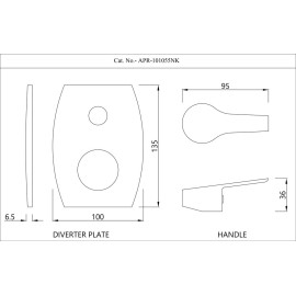 Exposed Parts Kit of Single Lever Divertor