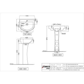 Wall Hung Basin with Full Pedestal