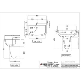 Wall Hung Basin with Half Pedestal